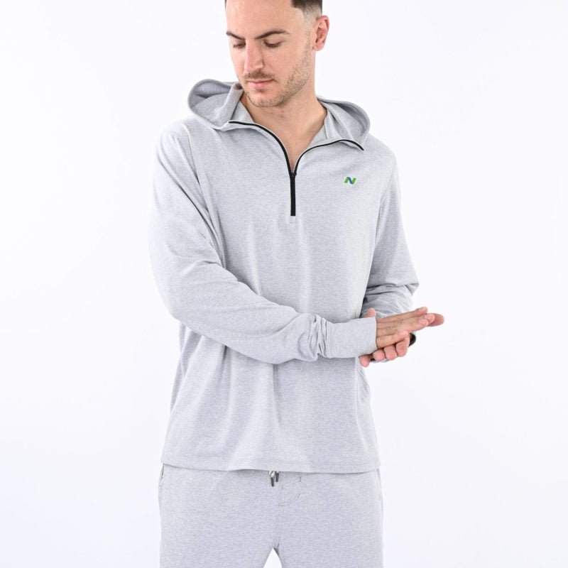 Platinum Heather Hoodie with 1/4 Zip