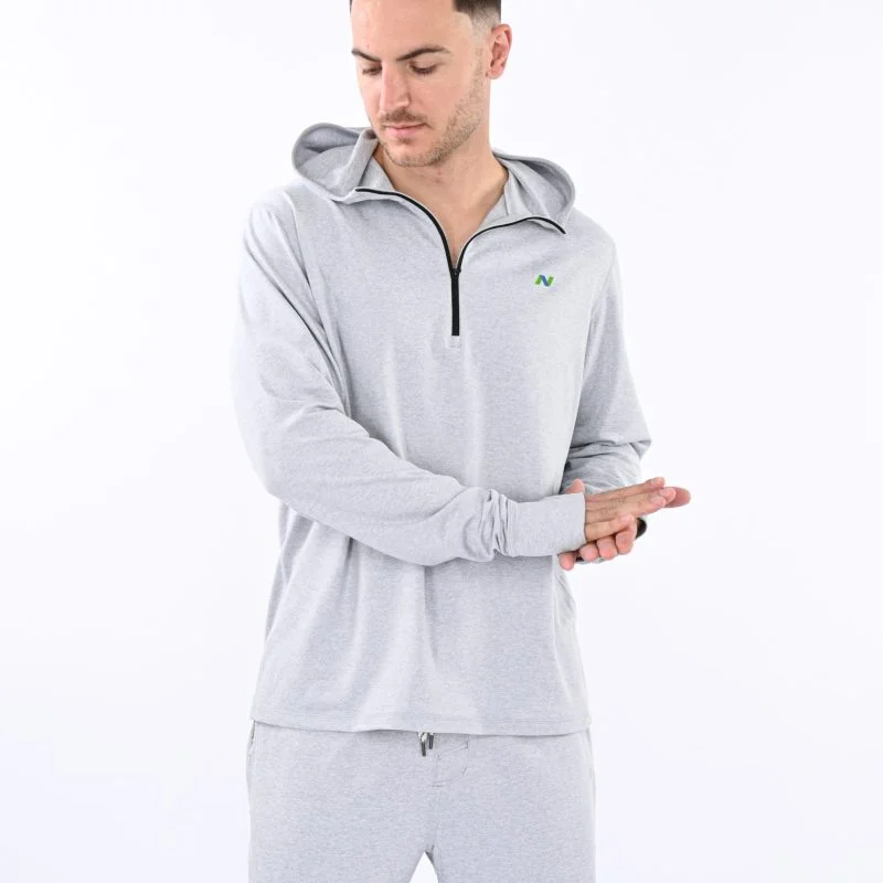 Platinum Heather Hoodie with 1/4 Zip