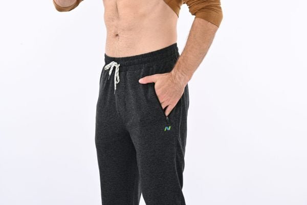Charcoal Heather Drawstring Pants Classic - Image 3