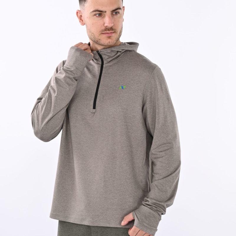 Gray Heather Hoodie with 1/4 Zip