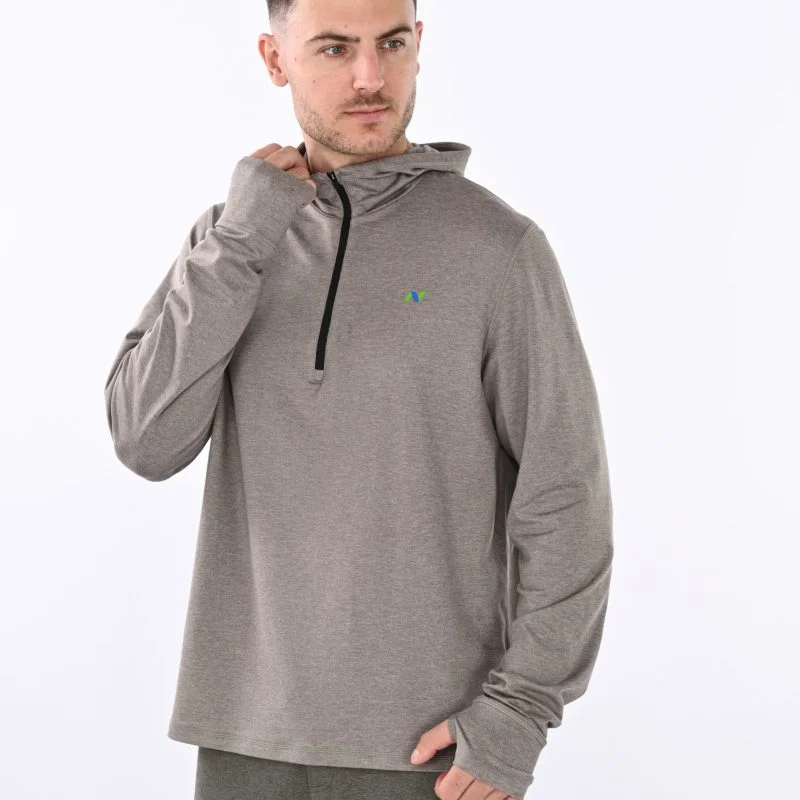 Gray Heather Hoodie with 1/4 Zip