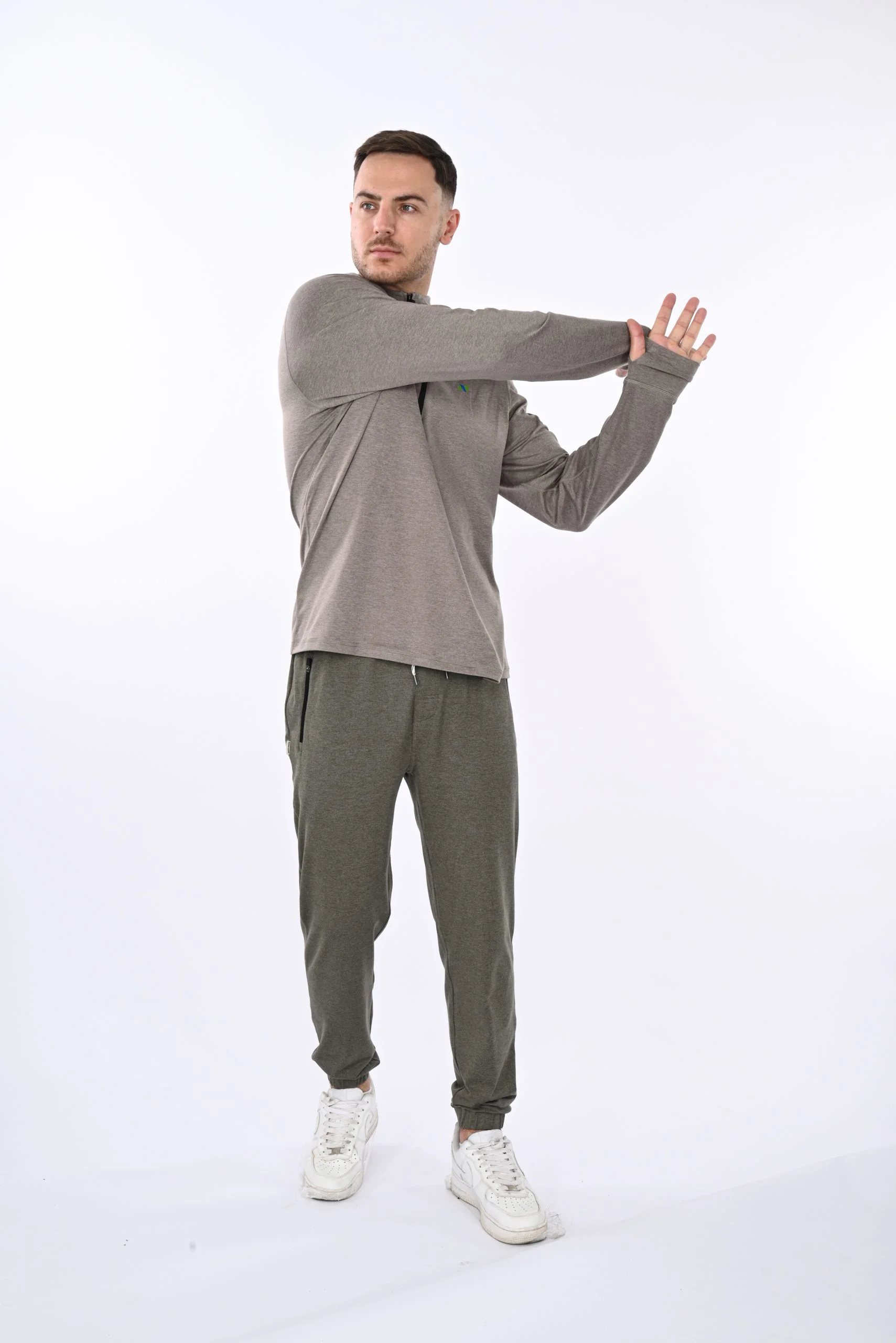Gray Heather Hoodie with 1/4 Zip - Image 6