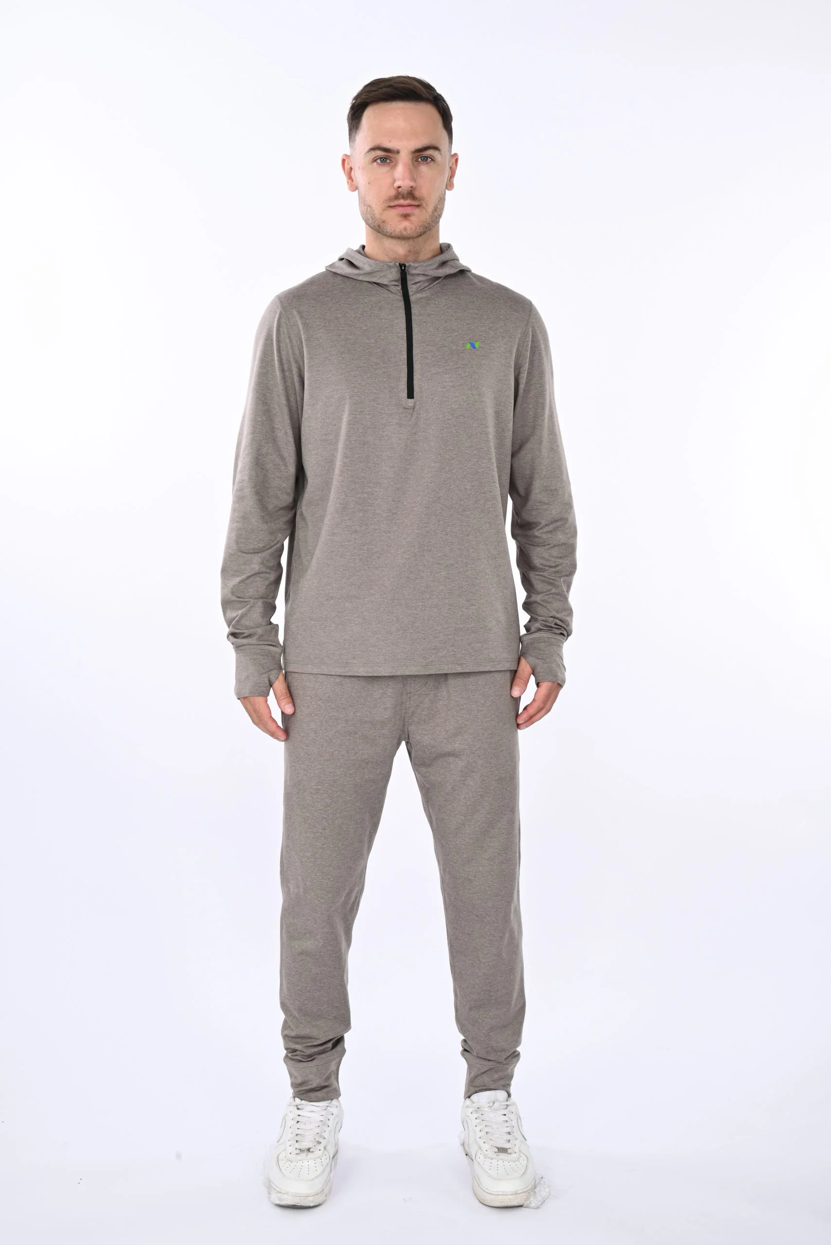 Gray Heather Hoodie with 1/4 Zip - Image 5