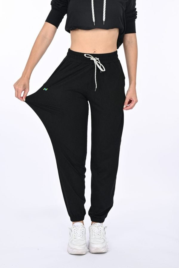 Black Heather Drawstring Pants - Image 4