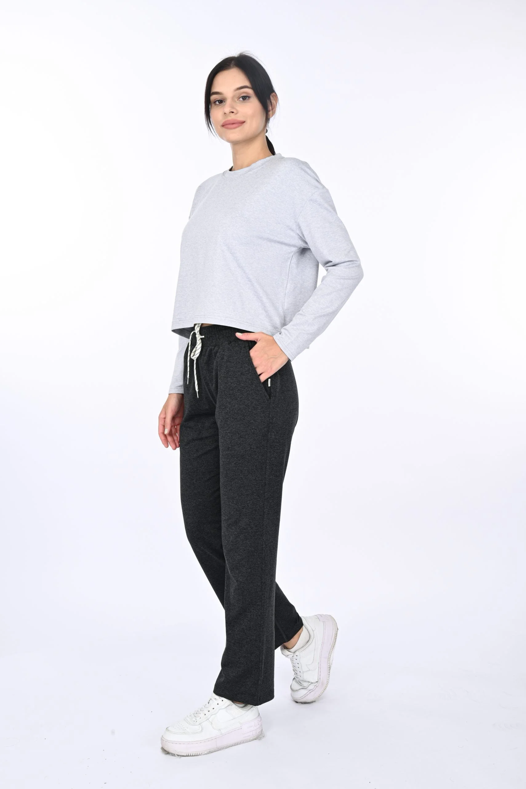 Platinum Heather Pullover Crop Top - Image 6