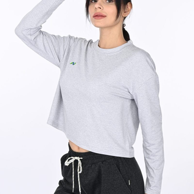 Platinum Heather Pullover Crop Top