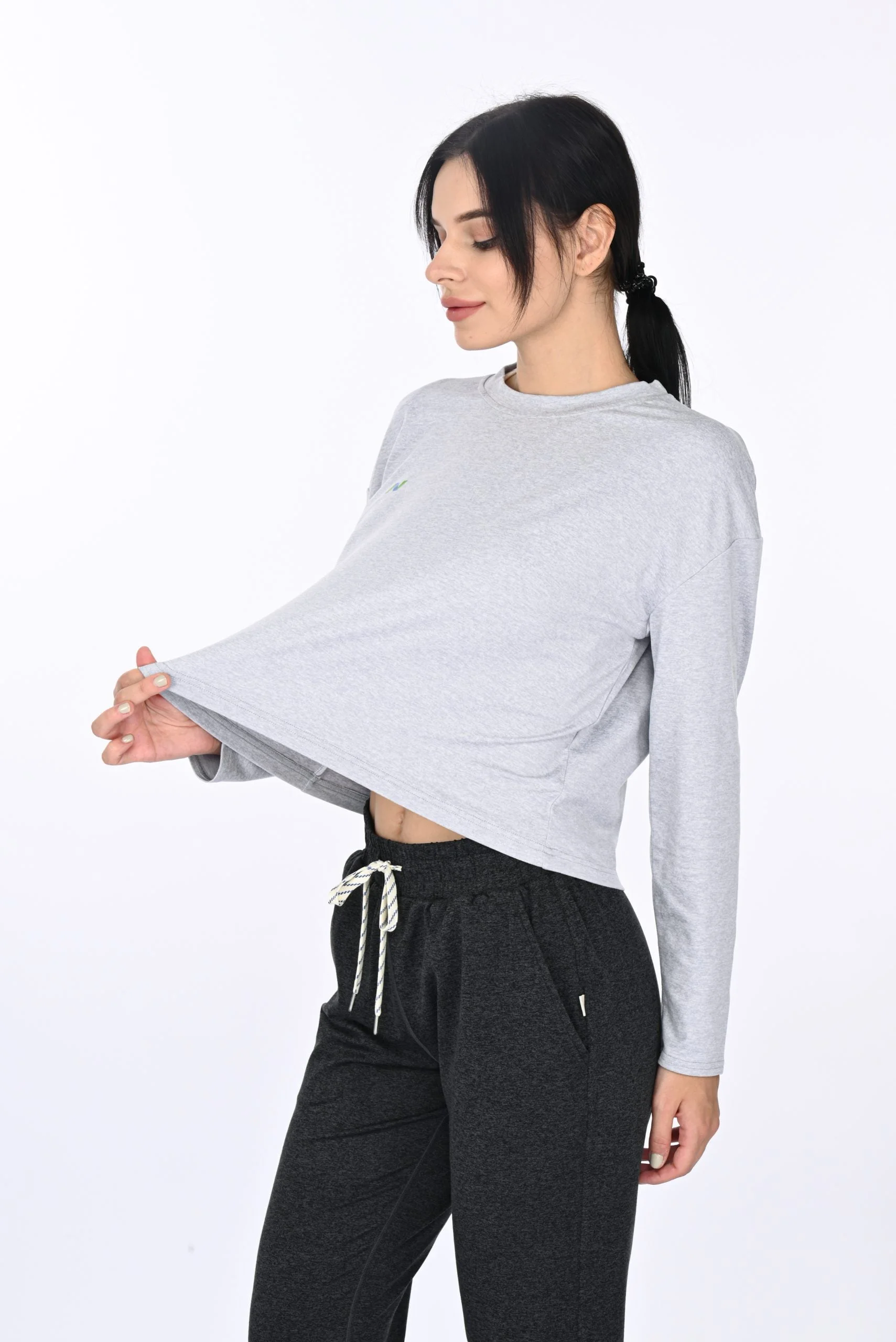 Platinum Heather Pullover Crop Top - Image 4