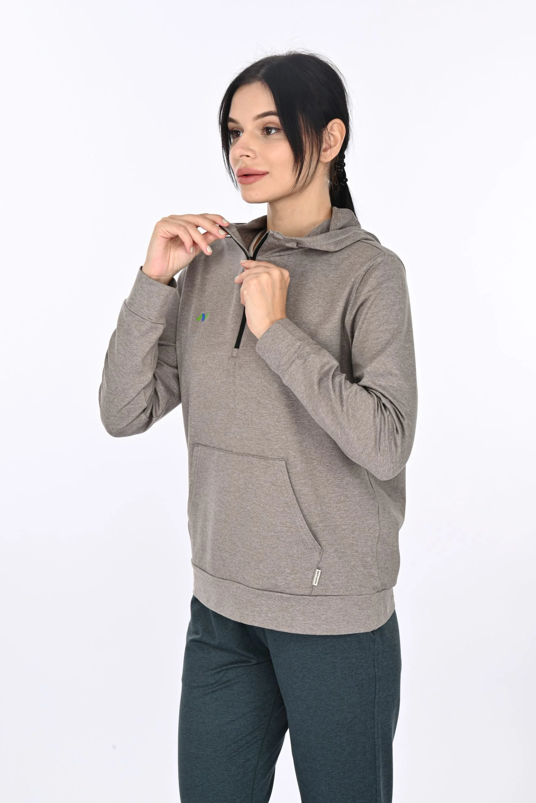 Gray Heather Hoodie with Front Pocket - Image 6