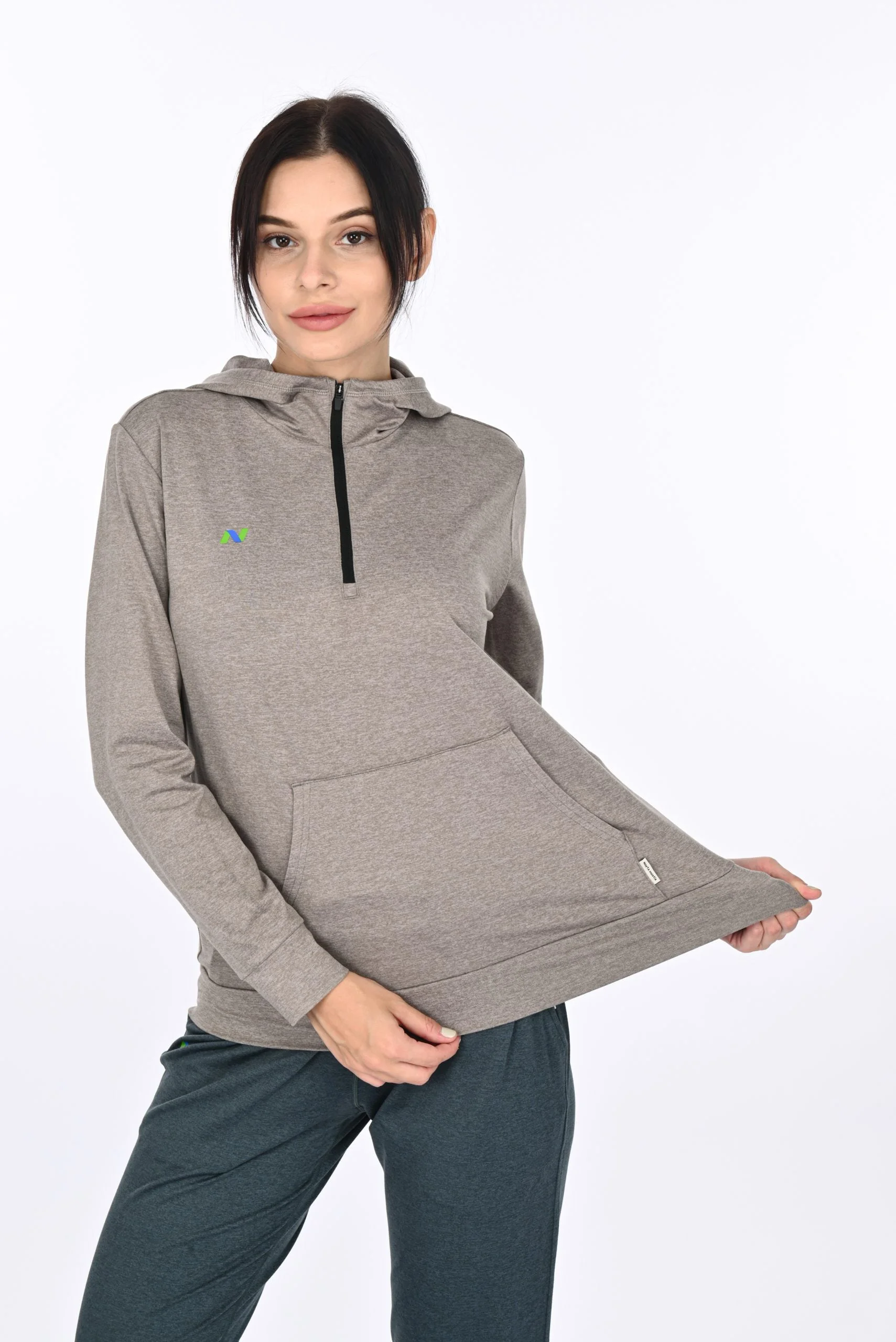 Gray Heather Hoodie with Front Pocket - Image 4