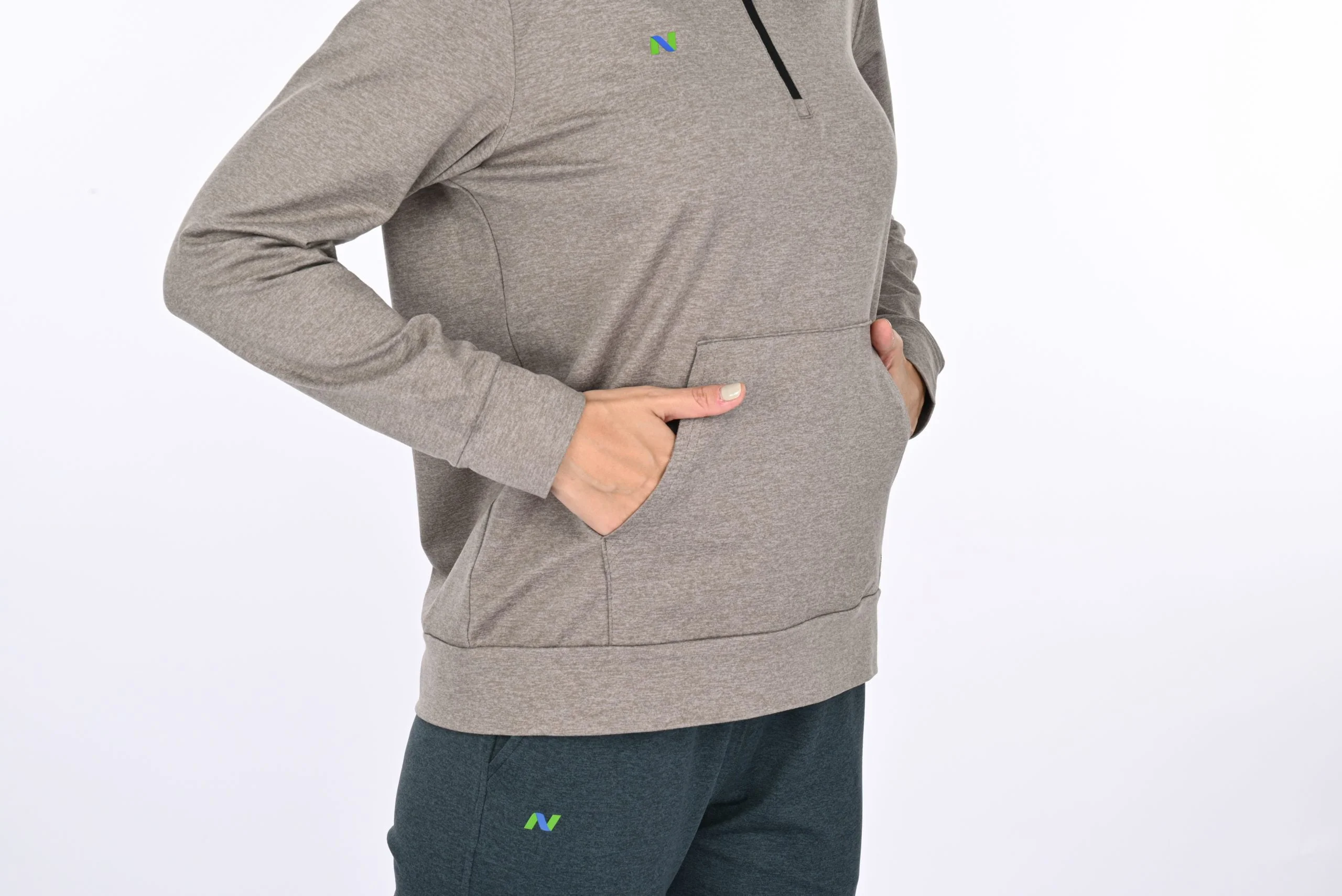 Gray Heather Hoodie with Front Pocket - Image 3