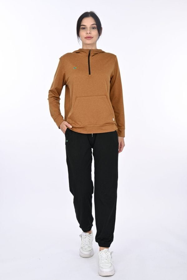 Walnut Heather Hoodie with Front Pocket - Image 5