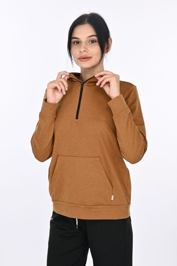 Walnut Heather Hoodie with Front Pocket - Image 10