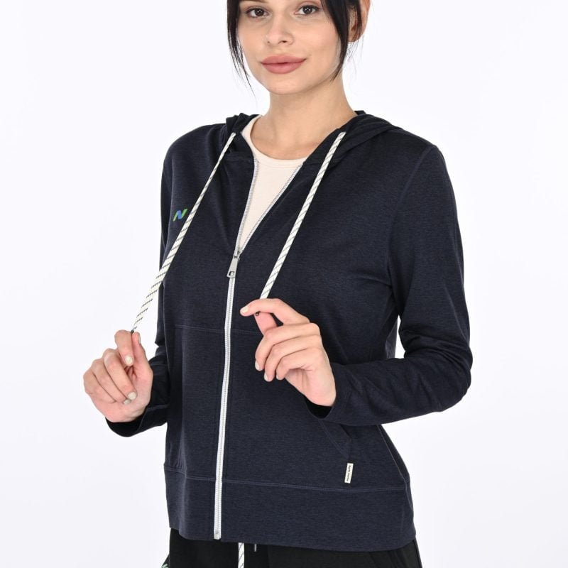 Azure Heather Zip Hoodie